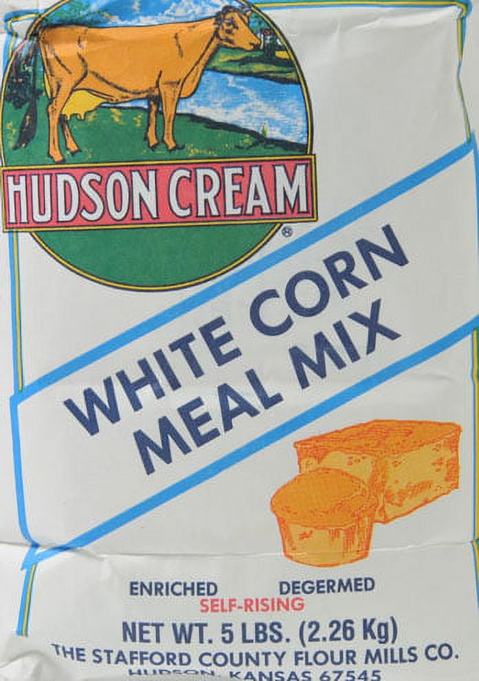 (8 pack) Hudson Cream: White Corn Meal Self-Rising Mix, 5 Lb