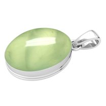Natural Prehnite Pendant 925 Sterling Silver Handmade Jewelry