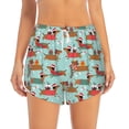 thumbnail image 2 of Hirioo Dachshund Christmas Play for Women's Double Layer Athletic Shorts High-Performance Gym Shorts with Inner Pocket, Elastic Waistband-Small, 2 of 7