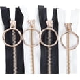 thumbnail image 5 of 4pcs #5 Metal Zipper 31inch Heavy Duty Brass Y-Teeth Zipper Close End Jeans Zippers with Big Ring Pulls for Jackets Sewing Crafts, 5 of 8