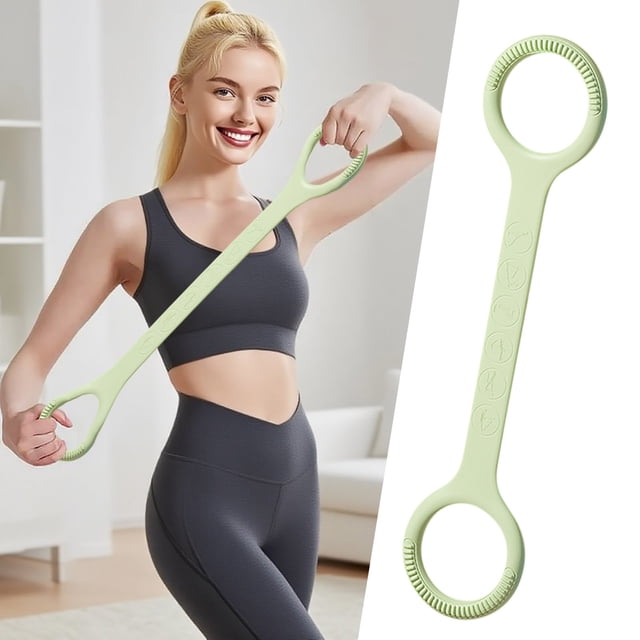 Silicone Resistance Exercise Band with Handles for Home Workouts and Strength Training