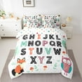 thumbnail image 2 of Homewish Abc Aplhabet 7-Piece Twin Bedding Sets,Teens Edoicational Bedding Comforter Set,Wild Fox Owl Sheet Sets For Girl Boys,Luxury Bedroom Decor Reversible, 2 of 8