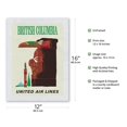 thumbnail image 2 of British Columbia - Northwest Indian Totem Pole - United Air Lines - Vintage Airline Travel Poster c.1960s - Japanese Unryu Rice Paper Art Print (Unframed) 12 x 16 in, 2 of 4