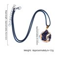 thumbnail image 2 of Zhuge Natural Deep Amethyst Quartz Pendant Necklace, Irregular Raw Crystal Stone Adjustable Rope Clavicle Chain Healing Reiki Jewelry Gift, 2 of 4