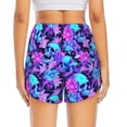 thumbnail image 2 of Lsque Flower Happy Skull Printed Women's Running Shorts with Liner Pockets,Elastic Quick Dry Workout Athletic Gym Yoga Shorts,Womens High Waist Shorts-Medium, 2 of 9