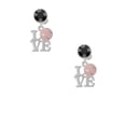 thumbnail image 2 of Delight Jewelry Love with Pink Softball Black Crystal Clip on Earrings, 2 of 5