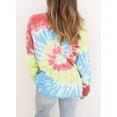 thumbnail image 3 of Women Long Sleeve Sweatshirt Colorblock Tie Dye Printed Pullover Tops(S-2XL), 3 of 5