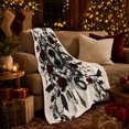 thumbnail image 3 of Gothic Dark Romance Portrait Crimson Roses Black Bats, Dramatic Botanical Scene, Warm Flannel Blanket for Sunroom and Reading Nook, Garden Lovers Valentine's Day Gift, Botanical Home Decor, 3 of 9