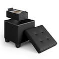 thumbnail image 1 of Cubo otomano STORAGEBUD con papelera pequeña, color negro, 1 of 9