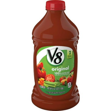 (2 Bottles) V8 Original 100% Vegetable Juice, 64 Fl
