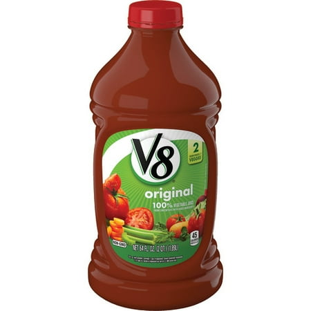 (2 Bottles) V8 Original 100% Vegetable Juice, 64 Fl (Best Juice For Kids To Drink)