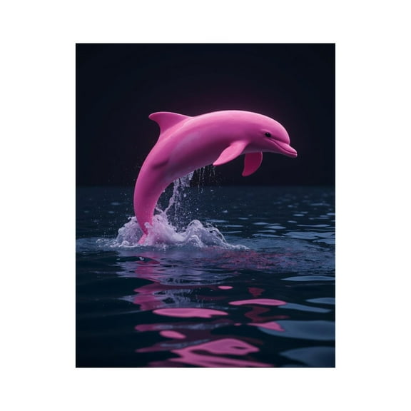 Paint by Numbers Kit for Adults, Jumping Pink Dolphin Ocean Splash Paint by Numbers, Easy Paint by Numbers Kit for Adults Beginner, DIY Adult Paint by Number Kits on Canvas, 12x16in Home Decor