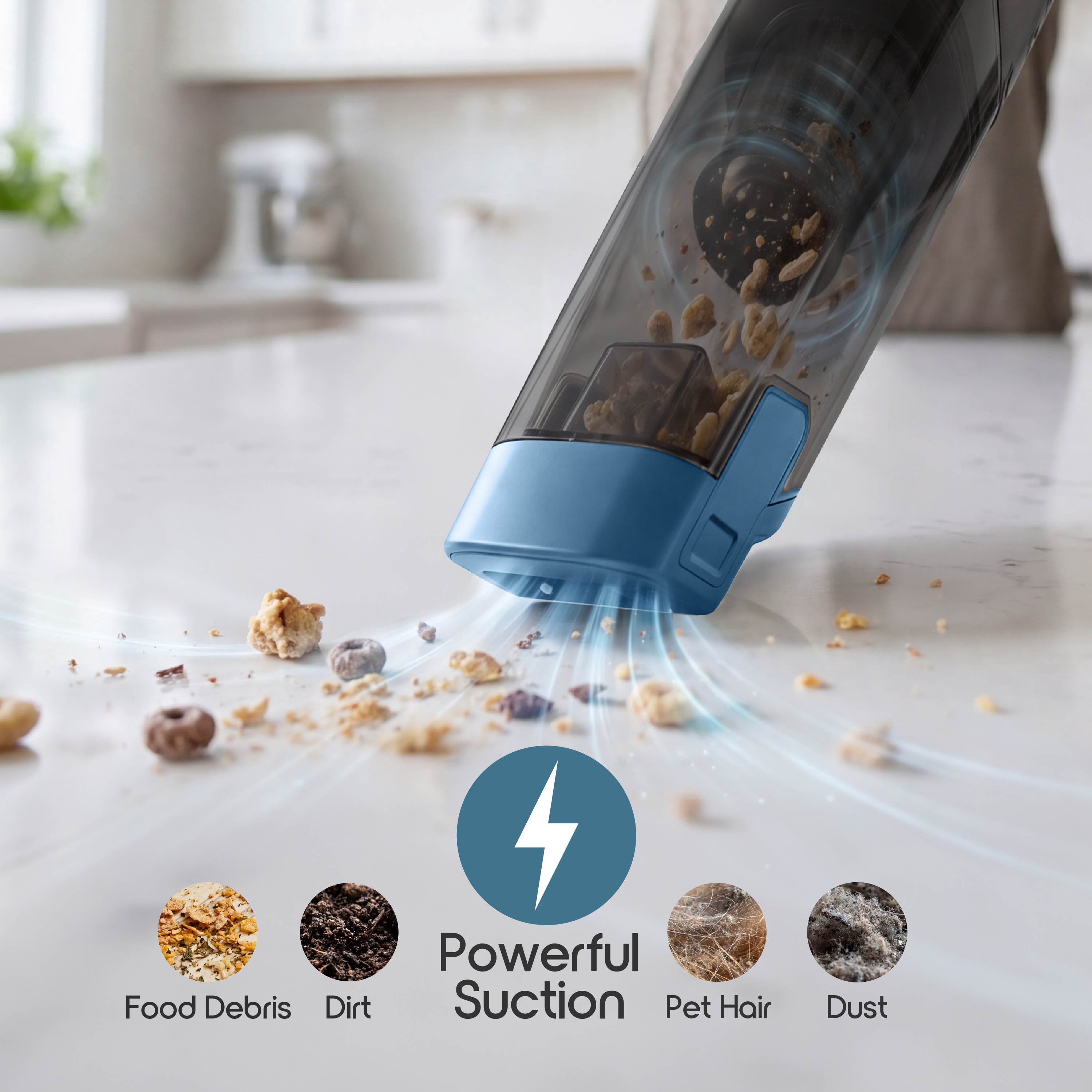 IonVac PowerMax Hand Vacuum, 5V Cordless Handheld Vacuum Cleaner with Multiple Attachments, Model #30836