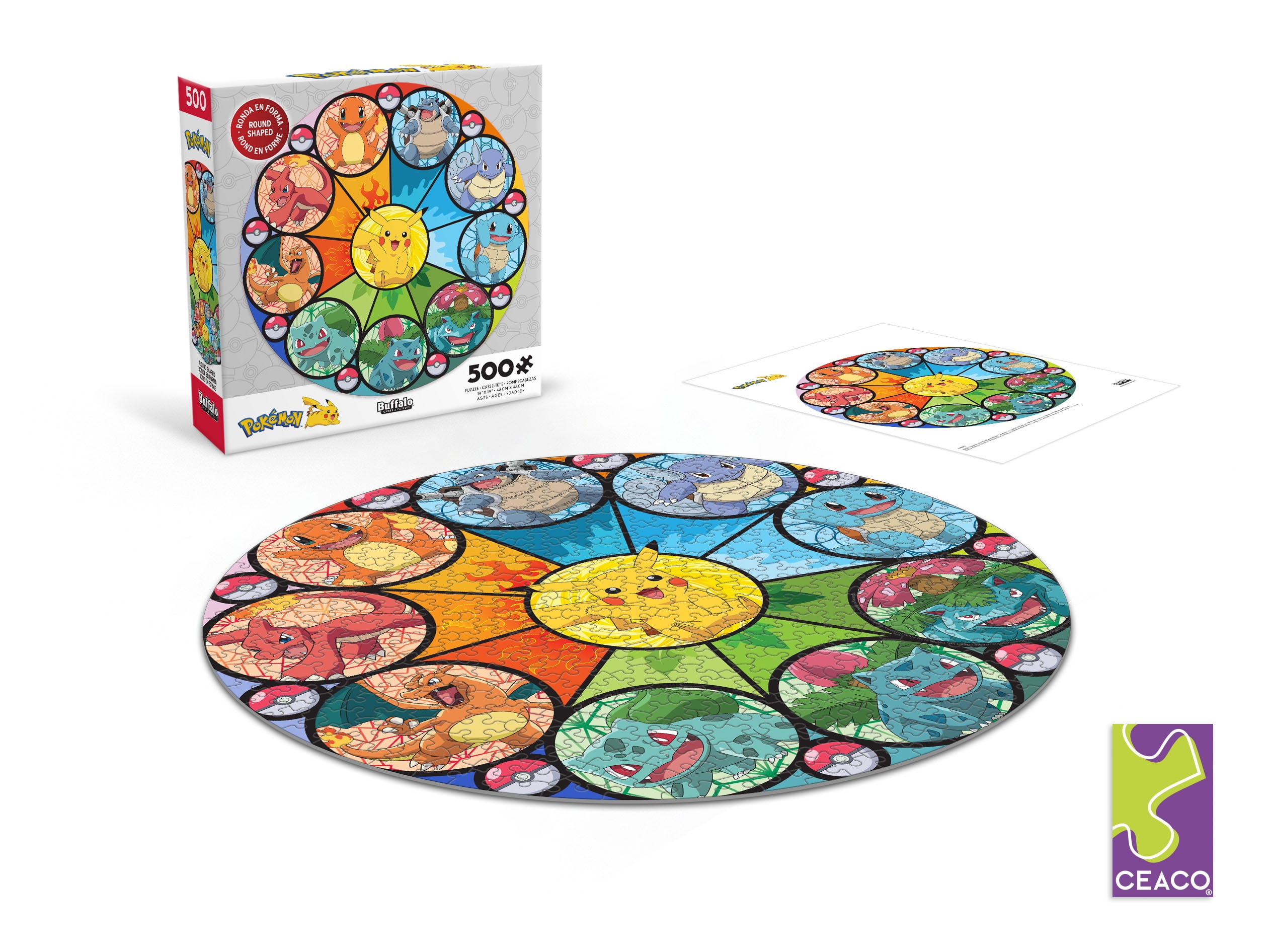 Ceaco 500 Piece Pokémon Kanto Starter Collection Interlocking Jigsaw Puzzle