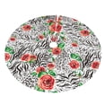 thumbnail image 5 of Cauagu 36" Christmas Tree Skirt Roses Mixed Zebra 1 Pattern Christmas Tree Decorations Tree Mat for Xmas Decorations Occasion Holiday Home Decor -36", 5 of 7
