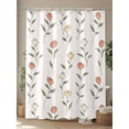 thumbnail image 4 of Floral Shower Curtain, Leaf Plant Waterproof Shower Curtain Set with 12 Hooks Lightweight Washable Fabric Shower Curtains for Bathroom 72x72 Inches, 4 of 6