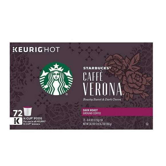 Starbucks Café Verona, Foncé, Capsules Keurig K-Cup, 72 Unités