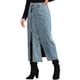 thumbnail image 4 of Falda de mezclilla de longitud maxi con cremallera frontal y abertura, edición INSPIRE CHIC para mujer, con bolsillos, color azul S, 4 of 6