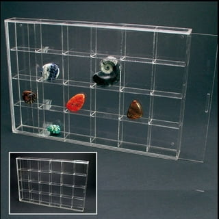 Misdary 2 Pack Rock Collection Box for Kid 24 Velvet Grid Rock Display Case  Acrylic Display Case for Collectible Organize Your Gemstone in 24 Grid