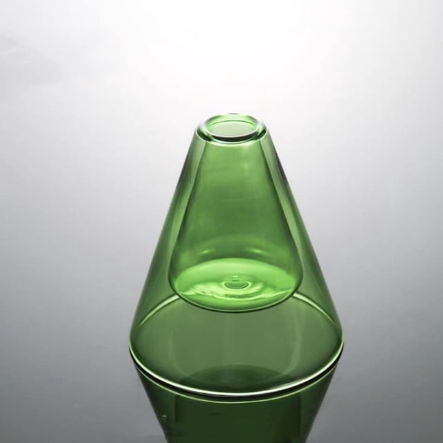 Empty Glass Reed Diffuser Bottle Refillable Aromatherapy Jars 1pc Glass Bud Vase Fragrance Accessories for Essential Oils, Small Flower Vase Table Centerpieces for Wedding Home Decor (Green-E)
