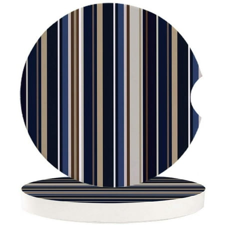 

FMSHPON Geometry Stripe Blue and Brown Set of 6 Car Coaster for Drinks Absorbent Ceramic Stone Coasters Cup Mat with Cork Base for Home Kitchen Room Coffee Table Bar Decor