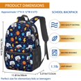 thumbnail image 3 of Basketball and Star Navy Pattern 17" Waterproof Oxford School Backpacks for Teens, S-Shape Padded Straps, for School, Travel, Hiking, Camping, 3 of 5
