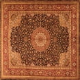 thumbnail image 1 of Ahgly Company Indoor Square Medallion Orange Traditional Area Rugs, 8' Square, 1 of 1