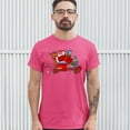 thumbnail image 3 of Tee Hunt Moped Santa Claus T-Shirt Merry Christmas Holiday Spirit Men's Novelty Shirt, Hot Pink, Large, 3 of 5