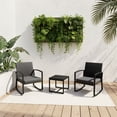 thumbnail image 6 of WWR Rocking Patio Bistro Sets 3 Piece - All-Weather - Conversation Furniture Set, Wicker Rattan Outdoor Front Porch Chair for Balcony, Porch, Garden, Backyard, Poolside, 6 of 8