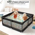 thumbnail image 3 of Pkinoicy Black Baby Playpen, 47"x47", Compact Play Area for Infants and Toddlers - Ideal for Apartments, 3 of 6