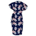 thumbnail image 4 of Vestido cruzado de imitación para mujer con cuello en V profundo y manga con volantes Fridja  hj4811, 4 of 5