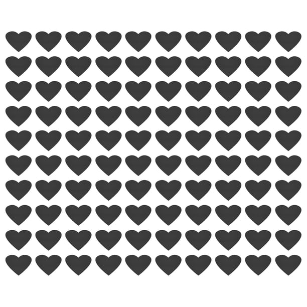 Calcomanías de espejo acrílico Auto adhesivas 100uds Corazón negro Unique Bargains 22,5x20mm