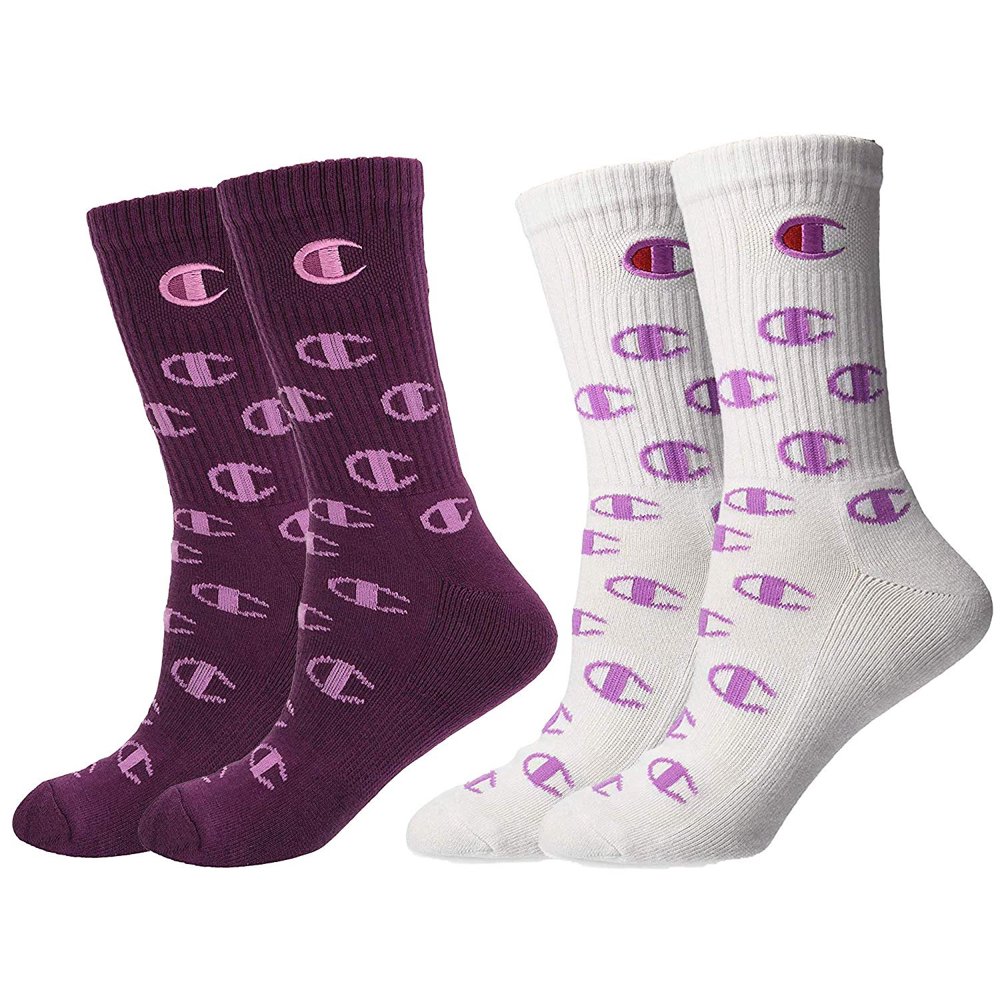 Champion Champion Women's 2Pack Logo Crew Socks Purple