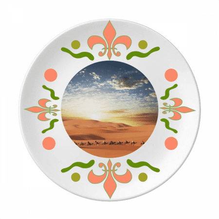 

Blue Sky Journey Silk Road Camel Desert Flower Ceramics Plate Tableware Dinner Dish