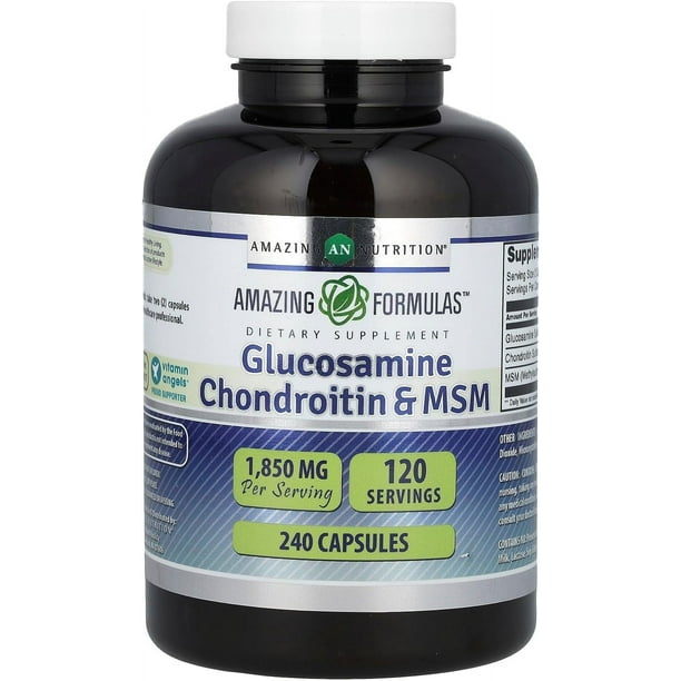 Amazing Formulas Glucosamine, Chondroitin & Msm | 1,850 Mg Per Serving | 120 Servings | 240 Capsules
