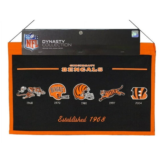 Cincinnati Football Bengals - High Quality Embroidered Logo Banner Flag - Established 1968