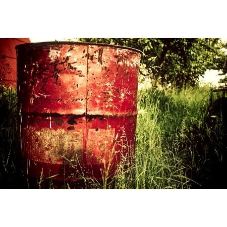 Rust Boxes - Canvas Print Container Red Can Environment Barrel Rust Stretched Canvas 10 x 14