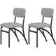 thumbnail image 1 of Set of 2 moderno forrado kitchen dining room sillas con arched metal legs, gris para kitchen y sala de estar, 1 of 7