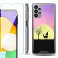 thumbnail image 1 of Shockproof Bumper Phone Case for Samsung Galaxy A23 5G, with Tempered Glass Screen Protector, by OneToughShield ® - Moonlight Deer, 1 of 3
