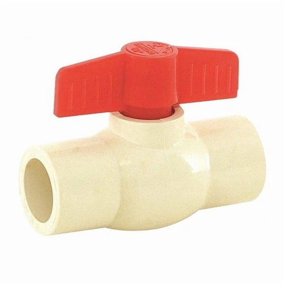 Manufacturer Varies Ball Valve, White/Red, Plastic, 3/4" Pipe 48637