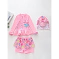 thumbnail image 4 of Tiijoy Toddler Girls UPF 50+ 2-Piece Swimsuit Long Sleeve Rash Guard Skort Sun Hat Bathing Suit, Sizes 3-12, 4 of 8