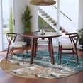 thumbnail image 4 of Blue Ocean Round Living Room Rugs 7 ft, Wave Beach Coastal Ripple Nature Scenery Washable Area Rug with Non-Slip Sturdy Edge Binding Round Carpet for Kitchen Office Bedroom, 4 of 9