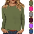 thumbnail image 2 of Gnshining Plus Size Sweatshirts for Women Loose Crew Neck Tunic Pullovers Fall Trendy Long Sleeve Solid Color Tops, 2 of 5