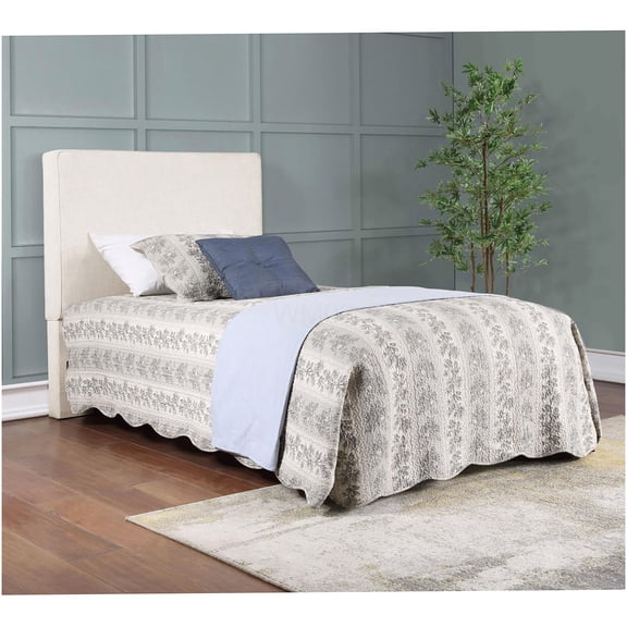 Ivory Queen Upholstered Headboard, Modern Button Tufted Design with Foam Padding for Bedroom
