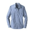 thumbnail image 3 of Port Authority Adult Female Women Chambray Long Sleeves Shirt Light Blue Large, 3 of 4