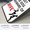 thumbnail image 3 of Funny Metal Signs Bar Pub Office Garage Wall Decorations - Man Cave Decor Funny Signs for Man Cave - Forget The Dog Beware of Wife - Aluminum Sign 12x8 Inches, 3 of 7