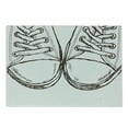 thumbnail image 1 of Hipster Cutting Board, Sneakers in Hand Drawing Style Casual Footwear Teenager Urban Lifestyle Theme, Decorative Tempered Glass Cutting and Serving Board, Small Size, Dark Brown White, by Ambesonne, 1 of 1