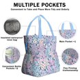 thumbnail image 3 of Boho Bohemia Flower Drawstring Lunch Bag Women - Drawstring Lunch Bag Insulated for Work Office - Stain-Resistant Large Lunchbags for Women with Multi-Pockets, 3 of 6