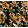 thumbnail image 3 of Soimoi Black Cotton Voile Fabric Leaves & Sunflower Floral Print Sewing Fabric Yard 56 Inch Wide, 3 of 7