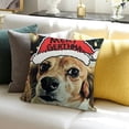 thumbnail image 3 of BANET Christmas Dog Merry and Bright Sofa Throw s King Charles Spaniel Case Red Green Yellow Cute Home Decorative Cushion Cases 24x24in, 3 of 5